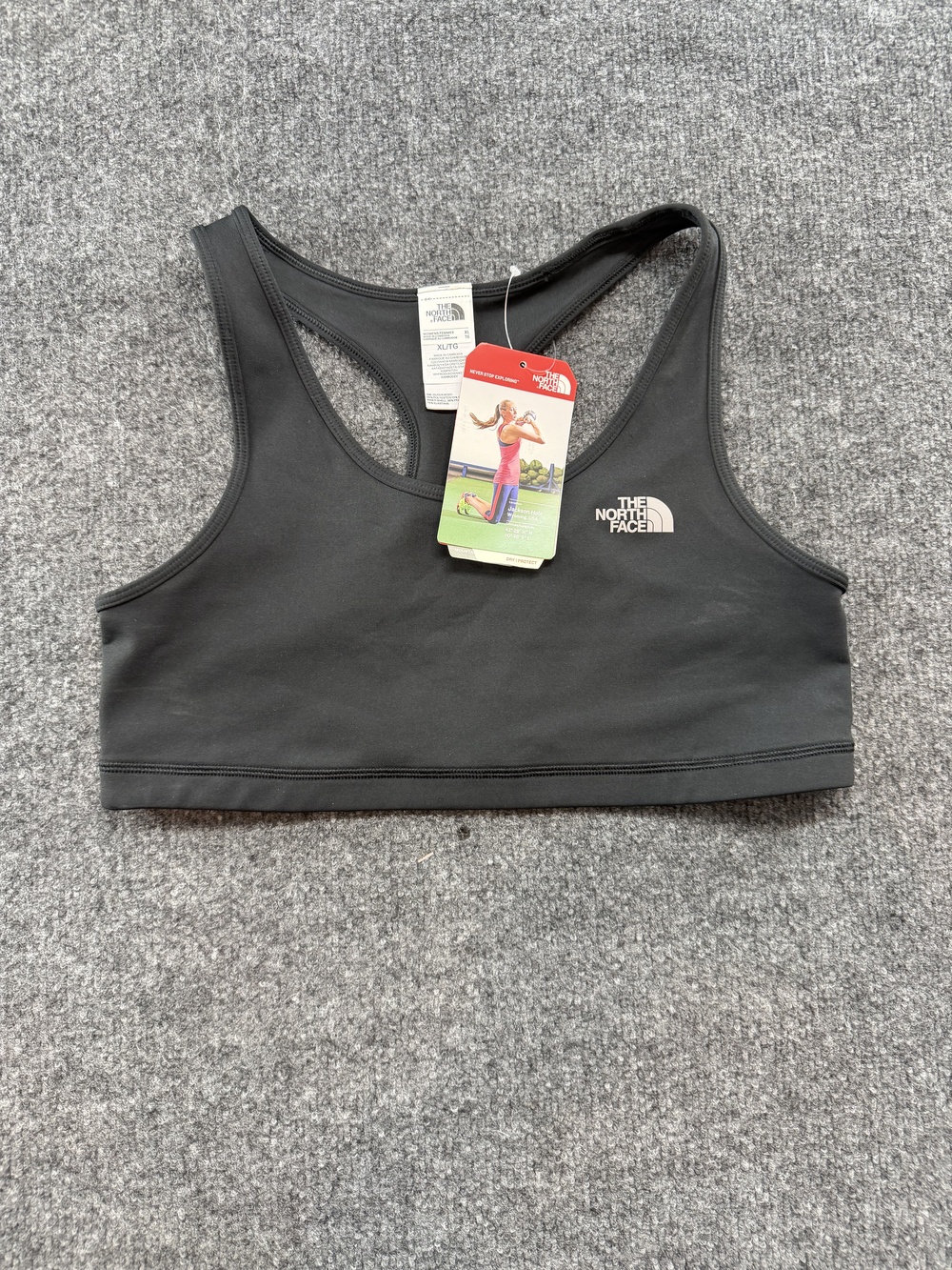 The North Face Sports Bra Womens XL Black Racerback Reversible Yoga Gym Athletic
